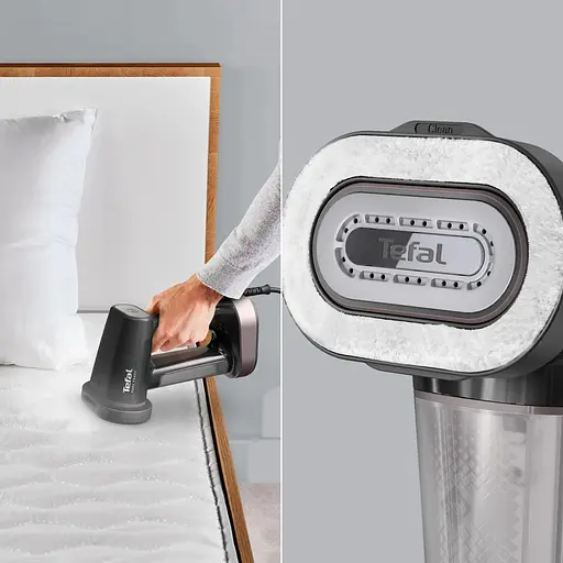 Tefal Відпарювач компактний Pure Force 3в1, 1800Вт, 180мл, постійна пара - 35гр, керам. підошва, чорно-рожевий - фото 10