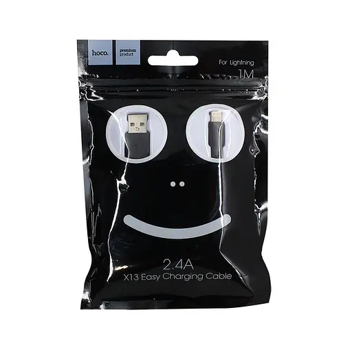Кабель Hoco X13 Easy charged Lightning charging cable L-1 м Чорний - фото 2
