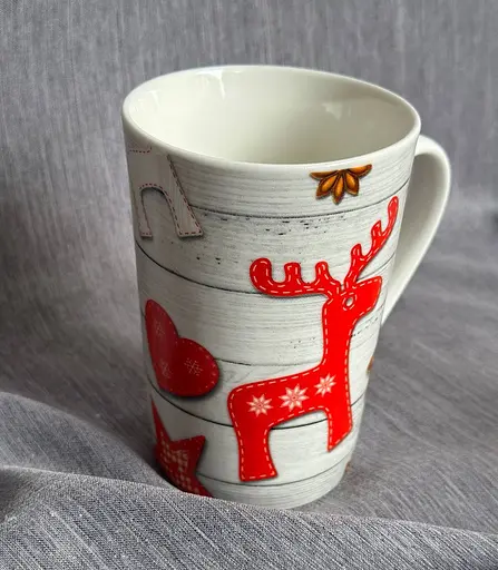 Чашка новогодняя Tanto T3694-3 керамика в подарочной упаковке 350 мл Белая с красным - фото 2