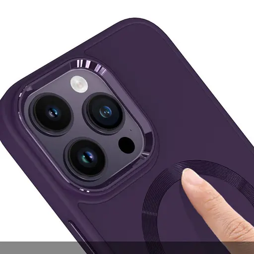 Чохол Epik TPU Bonbon Metal Style with MagSafe для Apple iPhone 16 Pro 6.3 Фіолетовий/Dark Purple - фото 4
