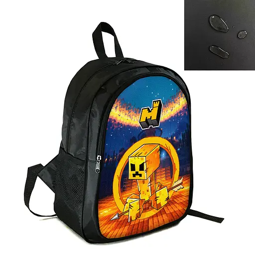 Рюкзак міський/шкільний 38×28см з принтом Minecraft Кріпер дитячий, підлітковий, спортивний (4176)