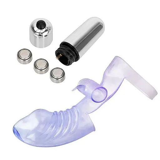 Вібратор на палець SexFinger силіконовий з вібрацією для жінок 16 см фіолетовий - фото 1