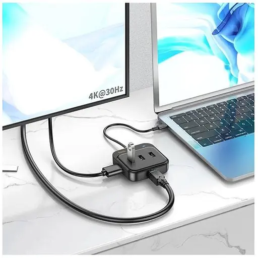 Перехідник конвертер Hoco HB37 Easy link 6 in 1 мultiport Adapter - фото 4
