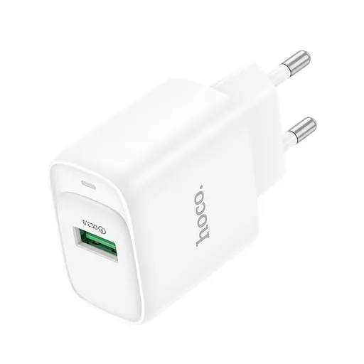 Мережевий зарядний пристрій Hoco C140A Smart single port QC3.0 charger(EU) Білий - фото 1