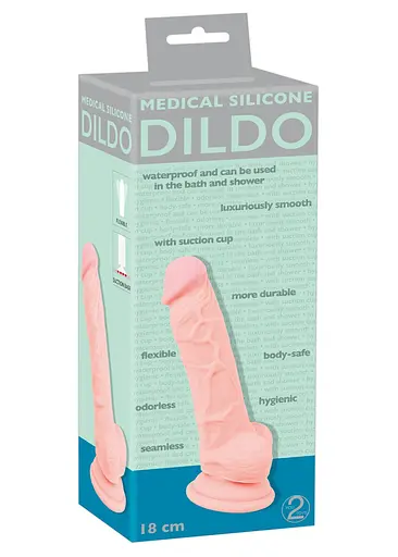Фалоімітатор Medical Silicone Dildo 18 см тілесний - фото 7