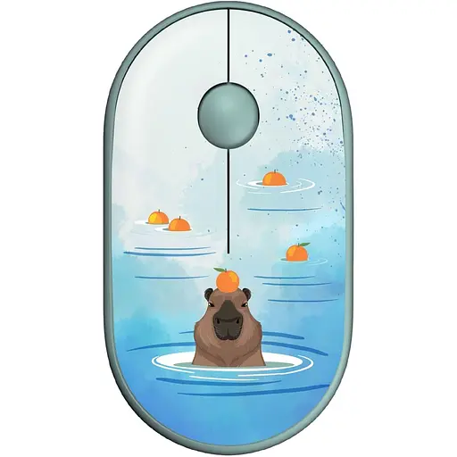 Бездротова миша 2E MF300 CAPYBARA:TANGERINE Silent WL BT, зелений (2E-MF300WCAPIBARAGN) - фото 1