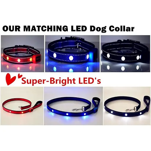 Повідець для собаки Fonpoo FP8002 безпечний з LED-підсвічуванням червоний - фото 2