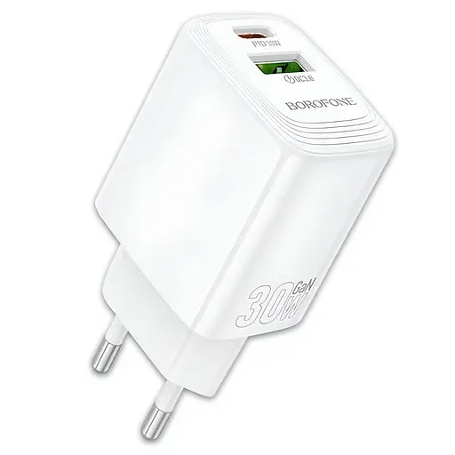 Зарядное устройство Borofone BN29 Type-C/USB PD30W+QC3.0 Power Delivery 3.0 белый - фото 2