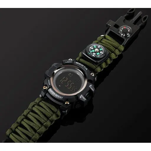 Часы мужские наручные Besta Tactical с компасом (Зеленый) - фото 7