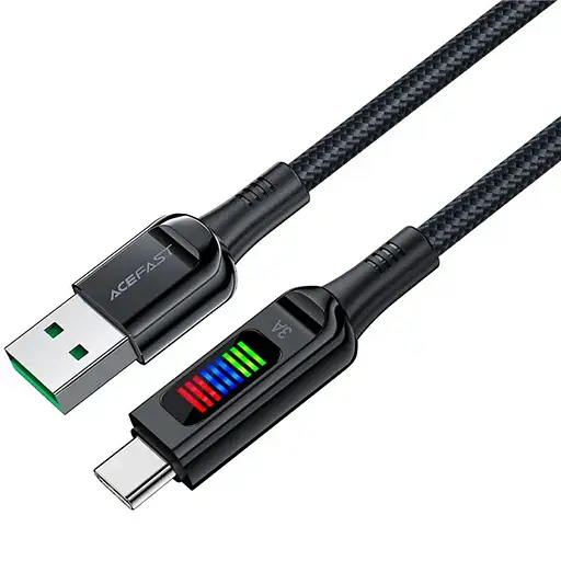 Дата кабель Acefast C7-04 USB-A to USB-C zinc alloy (1.2m) Black - фото 2