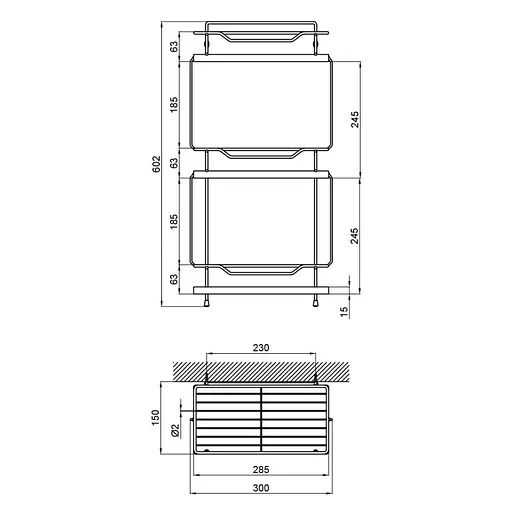 Полка Lidz (CRM)-121.06.08, Хром - фото 2