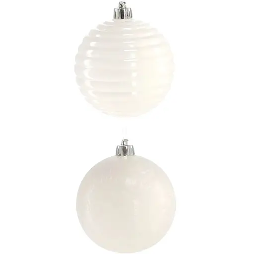 Комплект елочных шариков Chomik пластиковые 8 см молочные 6 шт. (GIF7290) - фото 2