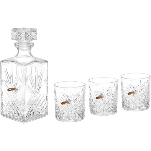 Набір посуду Gun&Fun 3 склянки та графин Кришталь з кулею