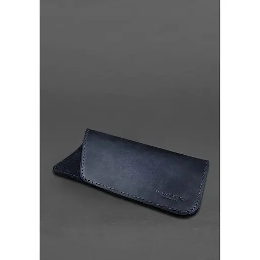 Кожаный чехол для очков BlankNote Crazy Horse Синий  - фото 3