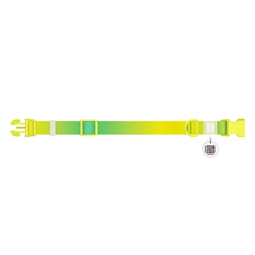 Ошейник для собак из нейлона Waudog Nylon Recycled с QR-паспортом градиент пластиковый фастекс M Ш 20 мм Д 28-40 см - фото 2
