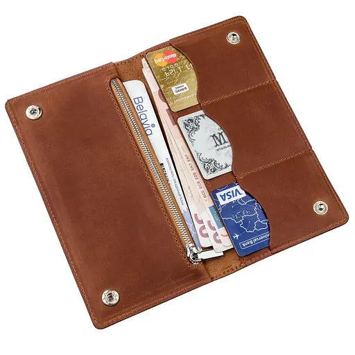 Мужской кожаный кошелек Shvigel 19х9.5х1 см acs0016052 - фото 4