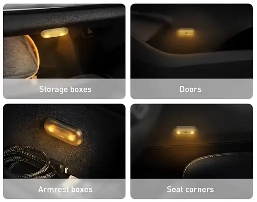 Додаткове підсвічування в салон автомобіля Baseus Capsule Car Interior Lights DGXW-01 набір 2 шт. - фото 3
