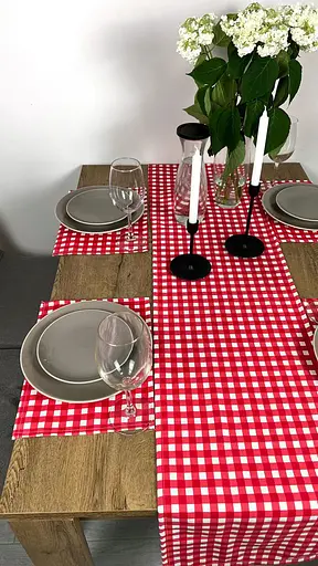 Комплект Дорожка водоотталкивающая Красная клеточка 400х40 см 4 шт. - фото 5