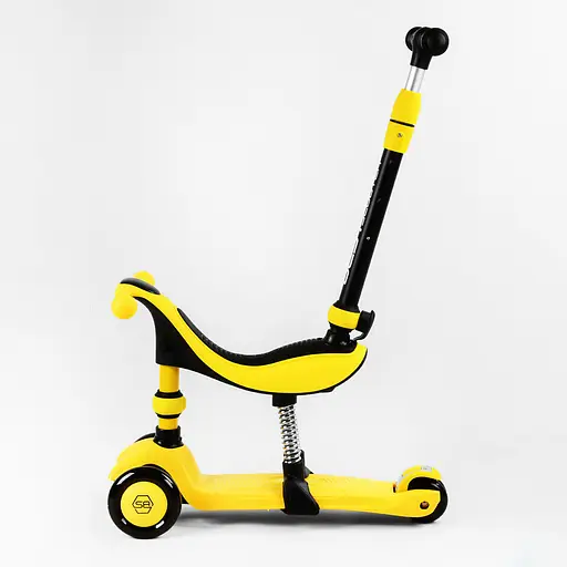Самокат-велобіг 3 в 1 Best Scooter 32х14х61-75 см Жовтий 000231684 - фото 2