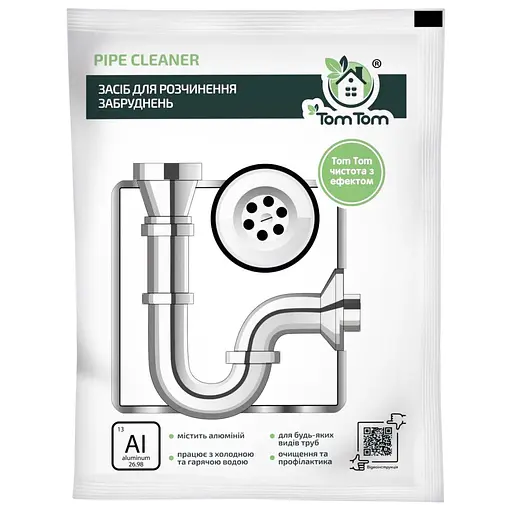 Засіб для розчинення забруднень в каналізації Tom Tom Pipe Cleaner 140 г (70 г x 2 шт.) - фото 2