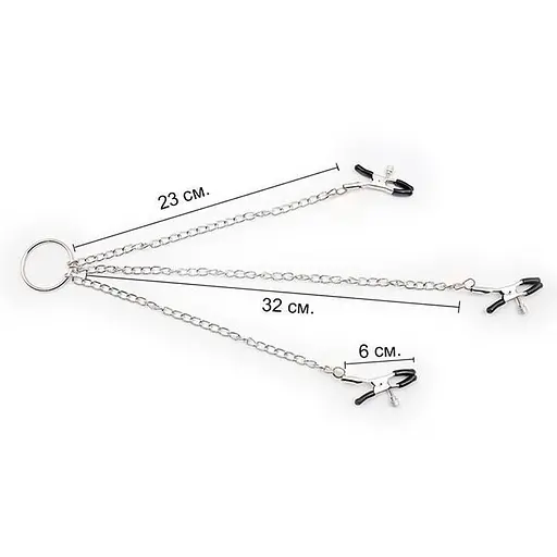 Затискачі для інтимних зон сосків та клітора чорні K000216 - фото 2