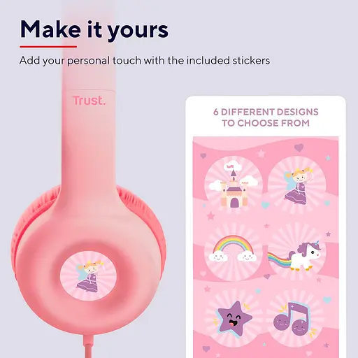 Наушники Nouna Headphones mini-jack, микрофон, розовый Trust teh0013164 - фото 7