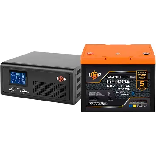 Источник бесперебойного питания (ИБП) LogicPower LPE-B-PSW-1000VA + АКБ LiFePO4 1280Wh Smart BT (37446) [126881]