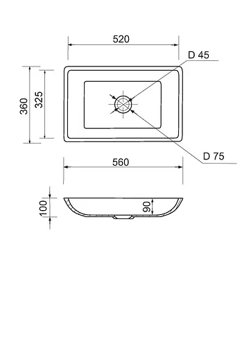 Раковина накладна Adamant LOWER, прямокутна (100003858) - фото 9