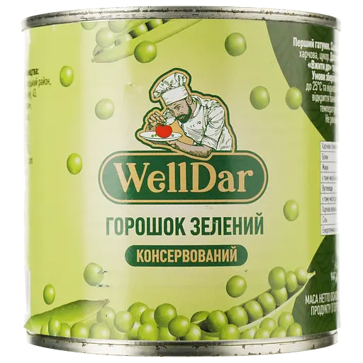 Набор: кукуруза WellDar стерилизованная сахарная 340 г + горошек зеленый WellDar консервированный 420 мл  - фото 3