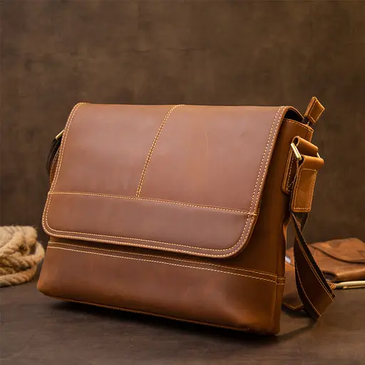 Чоловіча шкіряна сумка Vintage 37,5х27х5,5 см sum0013947 - фото 6