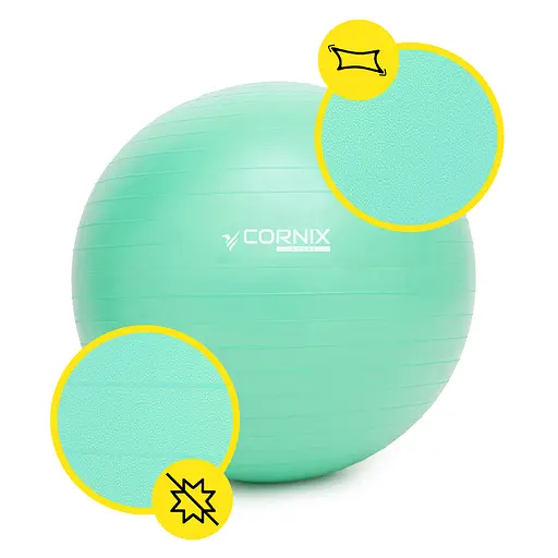 Мяч для фитнеса (фитбол) Cornix 55 см Anti-Burst Mint XR-0360 - фото 8