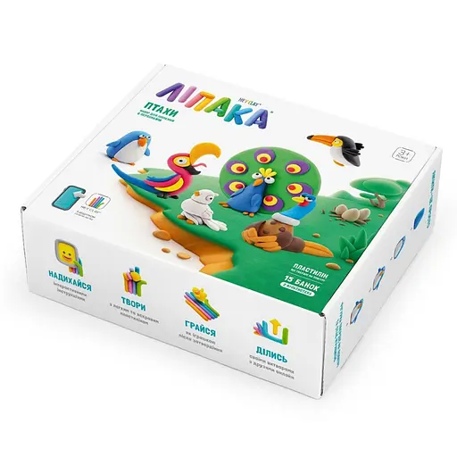 Меганабор пластилина "Птицы" ЛИПАКА 15013-UA01 самостоятельно затвердевает - фото 2