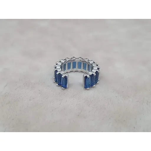 Срібна сережка-кафф на хелікс Umax. 70124U СИН - фото 4