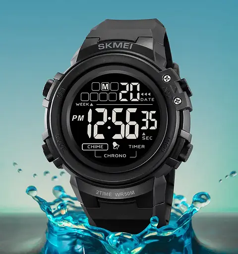 Годинник чоловічий наручний спортивний Skmei 2260 (Чорний з чорним) - фото 5