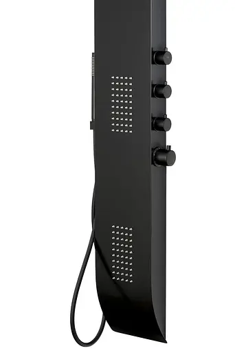 Душова панель Corsan Duo black з термостатом A777TBL, Чорний матовий - фото 2