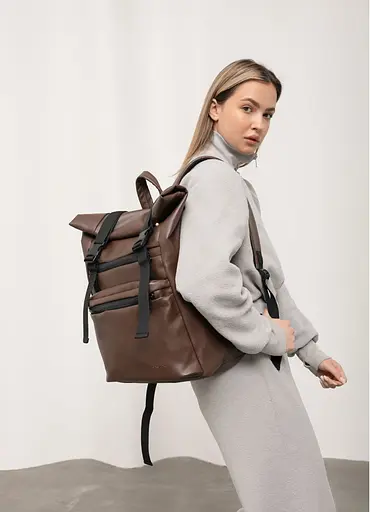 Рюкзак ролл Sambag унисекс RollTop LTT шоколадный 41 x 30 x 16 см (24238020) - фото 1