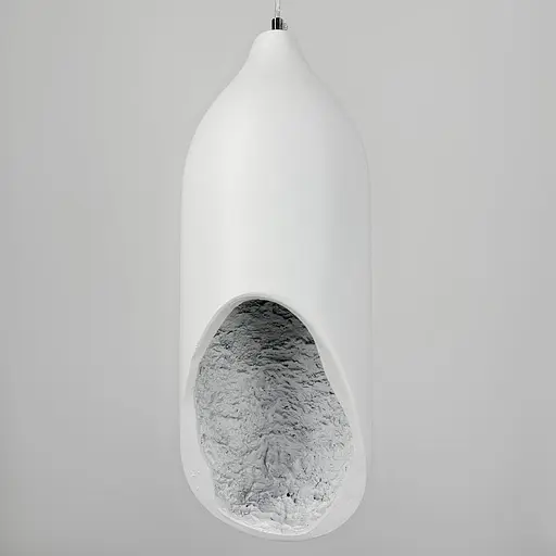 Гіпсовий білий світильник незвичайної форми плафона 50х18 см | Арт. MJ 27/1 | Line F - фото 3