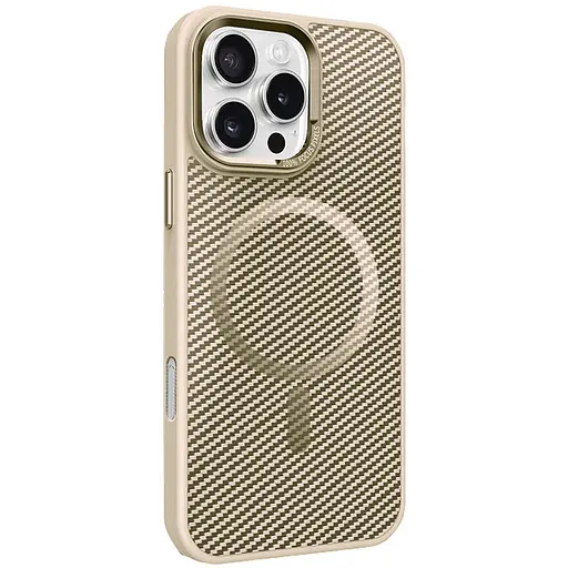Чехол Epik TPU+PC Carbon Mirage with MagSafe для Apple iPhone 16 Pro 6.3 Antique White