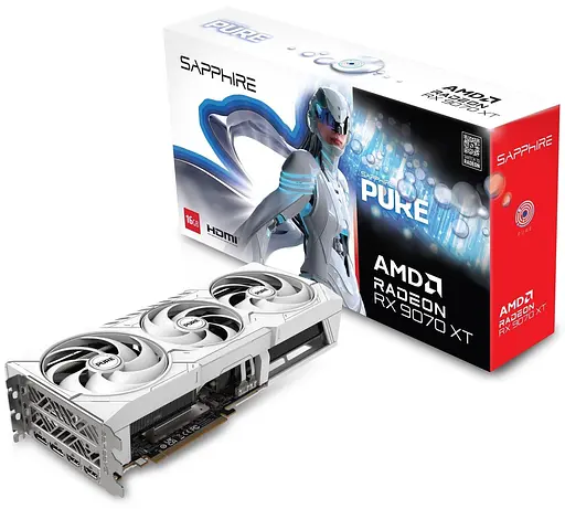 Видеокарта Sapphire AMD Radeon RX 9070 XT 16GB PURE Gaming OC (11348-02-20G) (GDDR6, 256 bit, PCI-E v5.0 x16) - фото 6