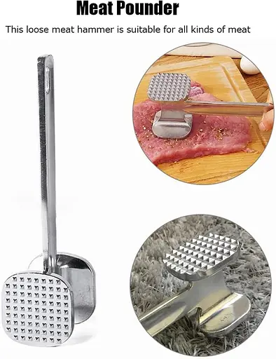 Тендерайзер молоток розм'якшувач розпушувач для м'яса алюмінієвий (довжина 25 см) 88222 - фото 6