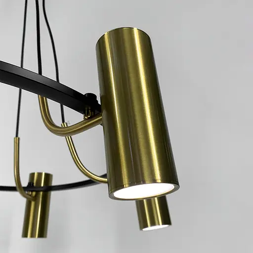 Подвесная латунная люстра ZION на 8 спотов Line.F MJ 129/8 BK+AB - фото 3