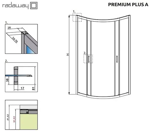 Душевая кабина Radaway Premium Plus A 90x90x190 стекло коричневое 30403-01-08N - фото 5