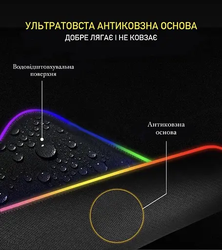 Геймерський килимок для мишки Sky з RGB-підсвічуванням на 360 ° ROG GM 800x300x4 мм (F - A9 - 02) - фото 4