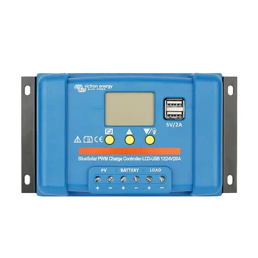 PWM-контроллер заряда солнечных панелей Victron Energy BlueSolar PWM-LCD&USB 12/24V-20A (99-00010925) - фото 1