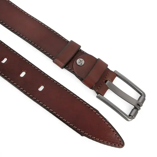 Ремінь чоловічий шкіряний JK-4008 (125 см) коричневий - фото 2