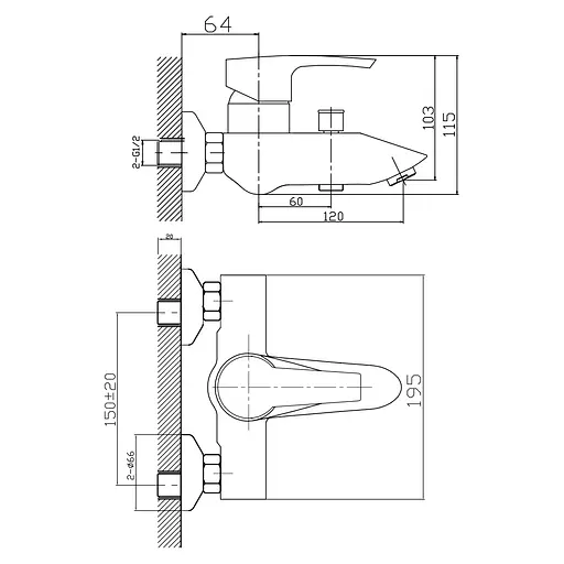 Набір Imprese Horak змішувач для ванни та душова система без змішувача (10170+T-15084) SET20230909 Хром - фото 3