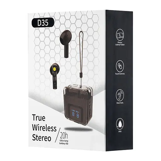 Наушники PRC TWS D35 черные - фото 2