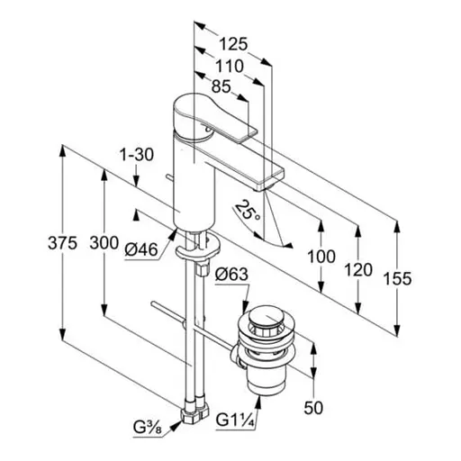 Змішувач для умивальника Kludi Zenta SL 482900565 - фото 2