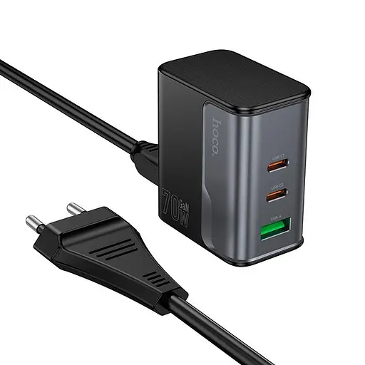 Адаптер сетевой HOCO Star Speed ​​Charger CS76A | 1USB/2Type-C, 70W/3A, PD/QC| - фото 1