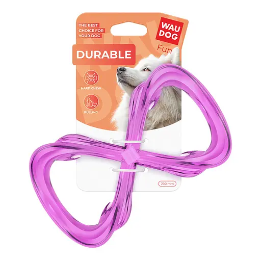 Игрушка для собак WAUDOG Fun Durable Восьмерка, термопластичная резина, 200 мм, фиолетовый - фото 2